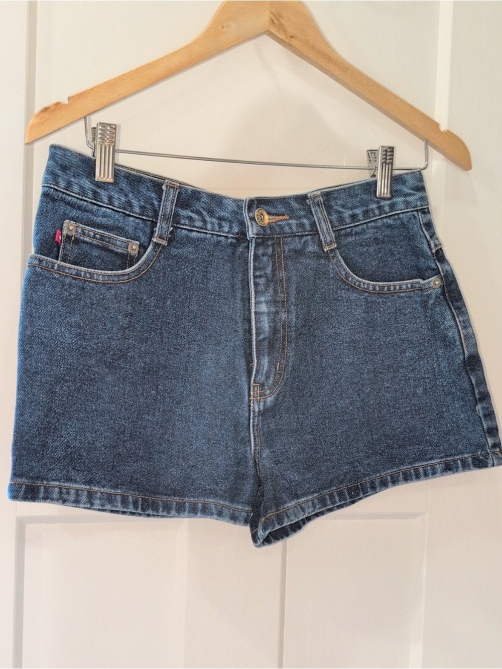 Classic High-Rise Denim Shorts - Blue